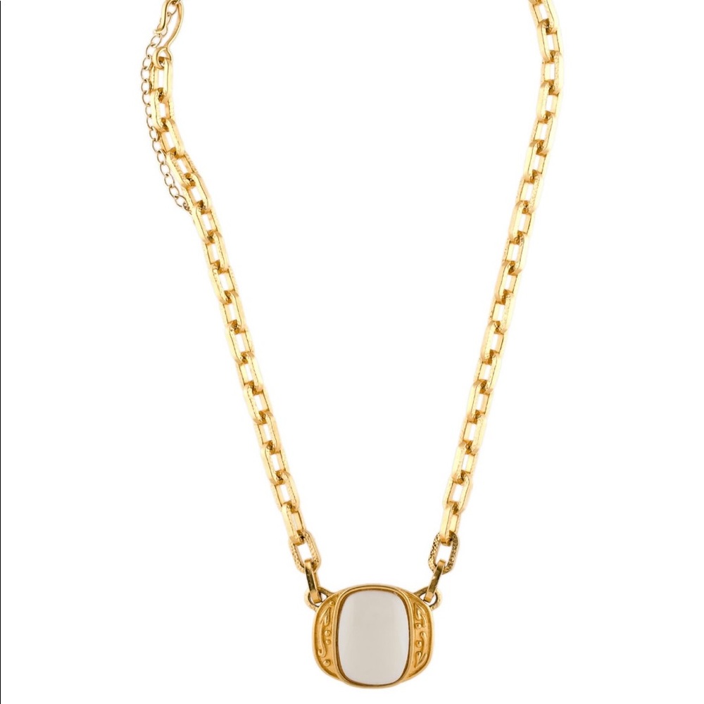 Vintage YSL Chalcedony Pendant Necklace
